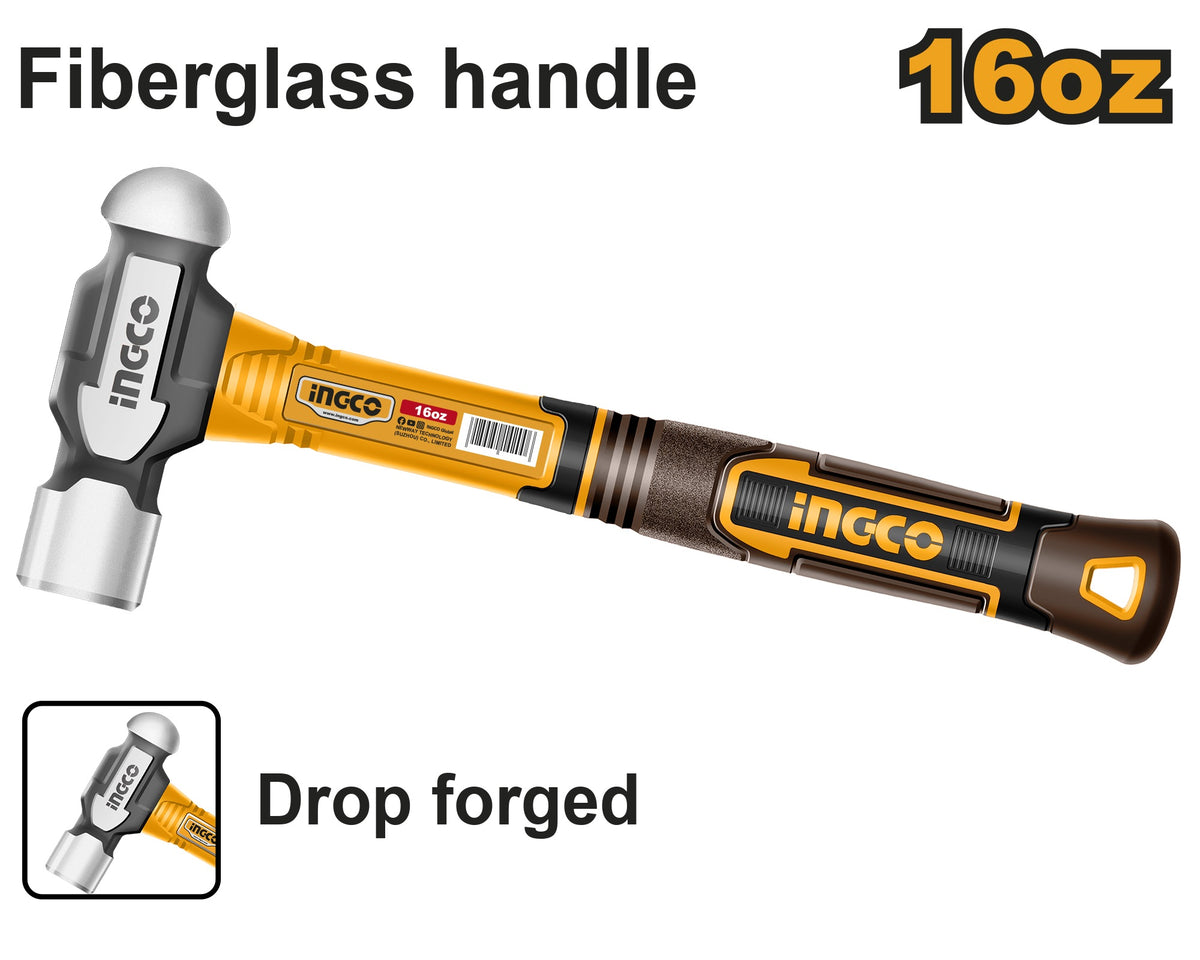 INGCO Ball Pein Hammer Fiberglass Handle HBPH81016