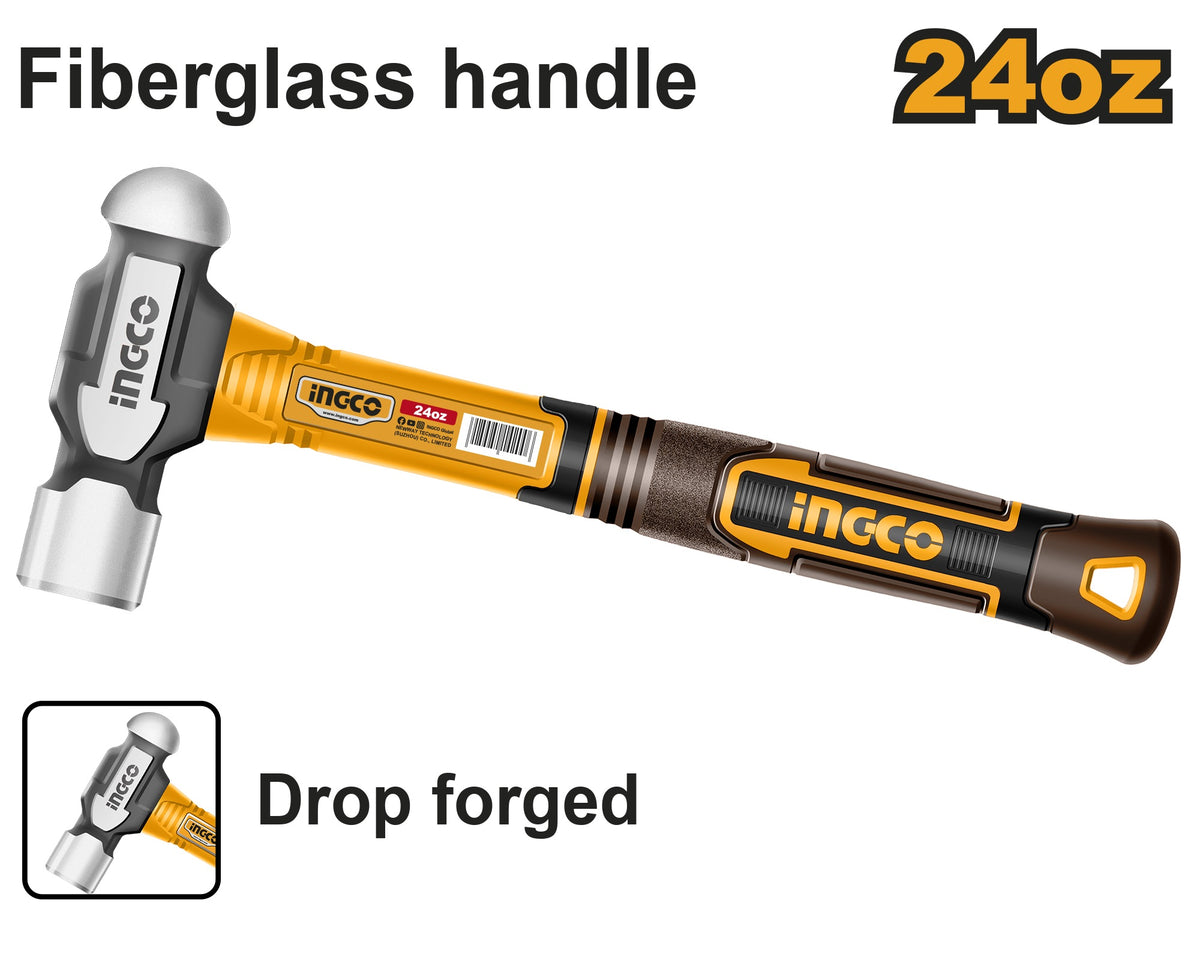 INGCO Ball Pein Hammer Fiberglass Handle HBPH81016 – view 2