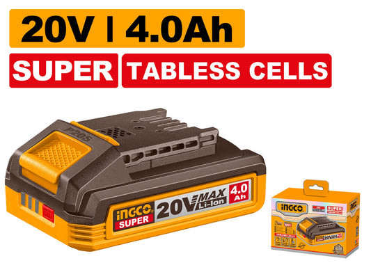 INGCO 20V 4.0Ah Super Tabless Cells LI-ION Battery FBLI2123