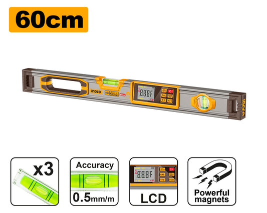 INGCO Magnetic Digital Level W/colour LCD Display 60cm HSL98060D