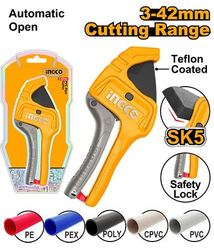INGCO Industrial PVC Pipe Cutter Cap: 42mm, Length 218mm HPC3142