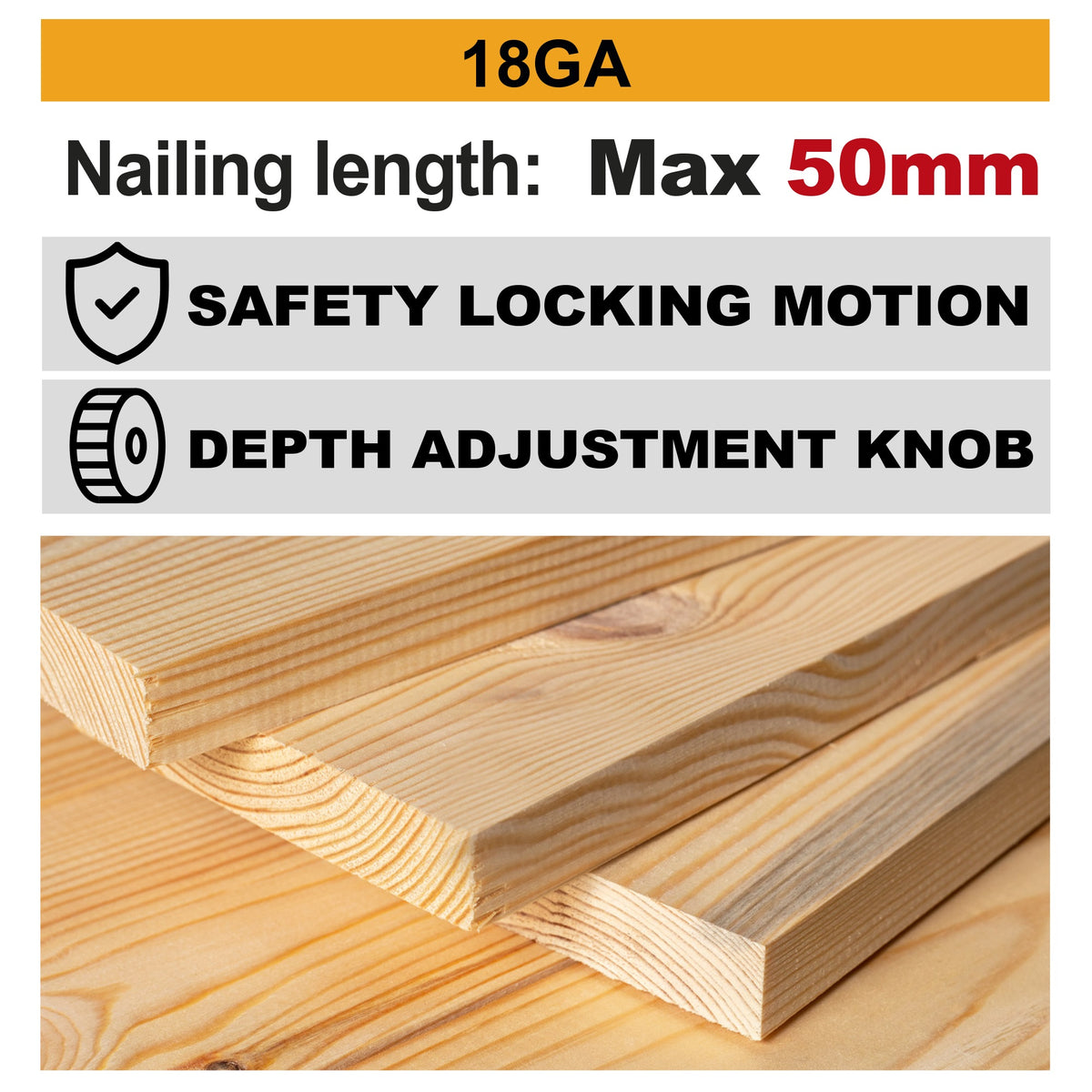 INGCO 20V LI-ION BL Brad Nailer Size F15-F50 1X2.0Ah Charger+case CBNLI5008 – view 2