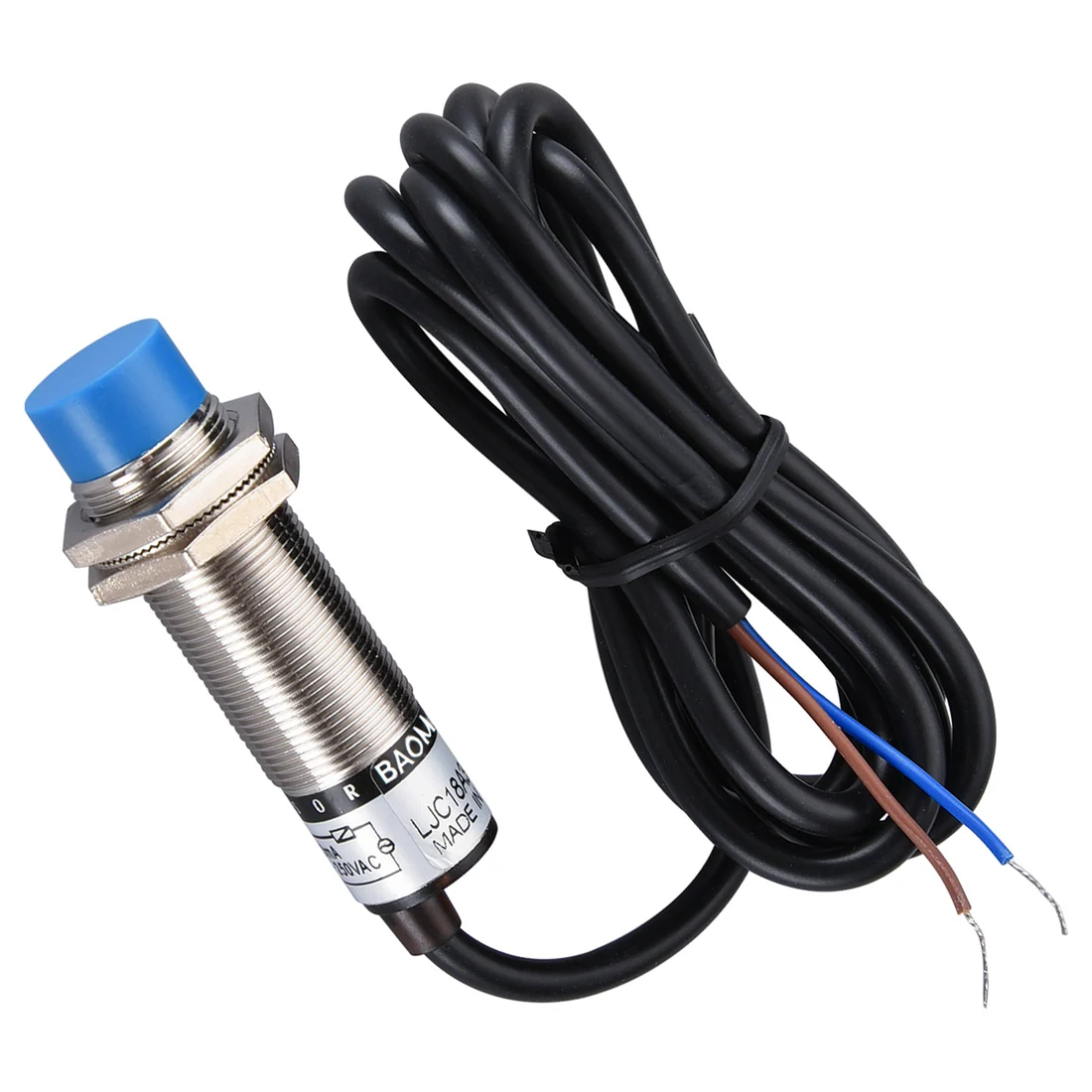 Baomain M18 Capacitance Proximity Sensor Switch LJC18A3-5-Z/BY PNP NO DC 10-30V 200mA Detect 5mm