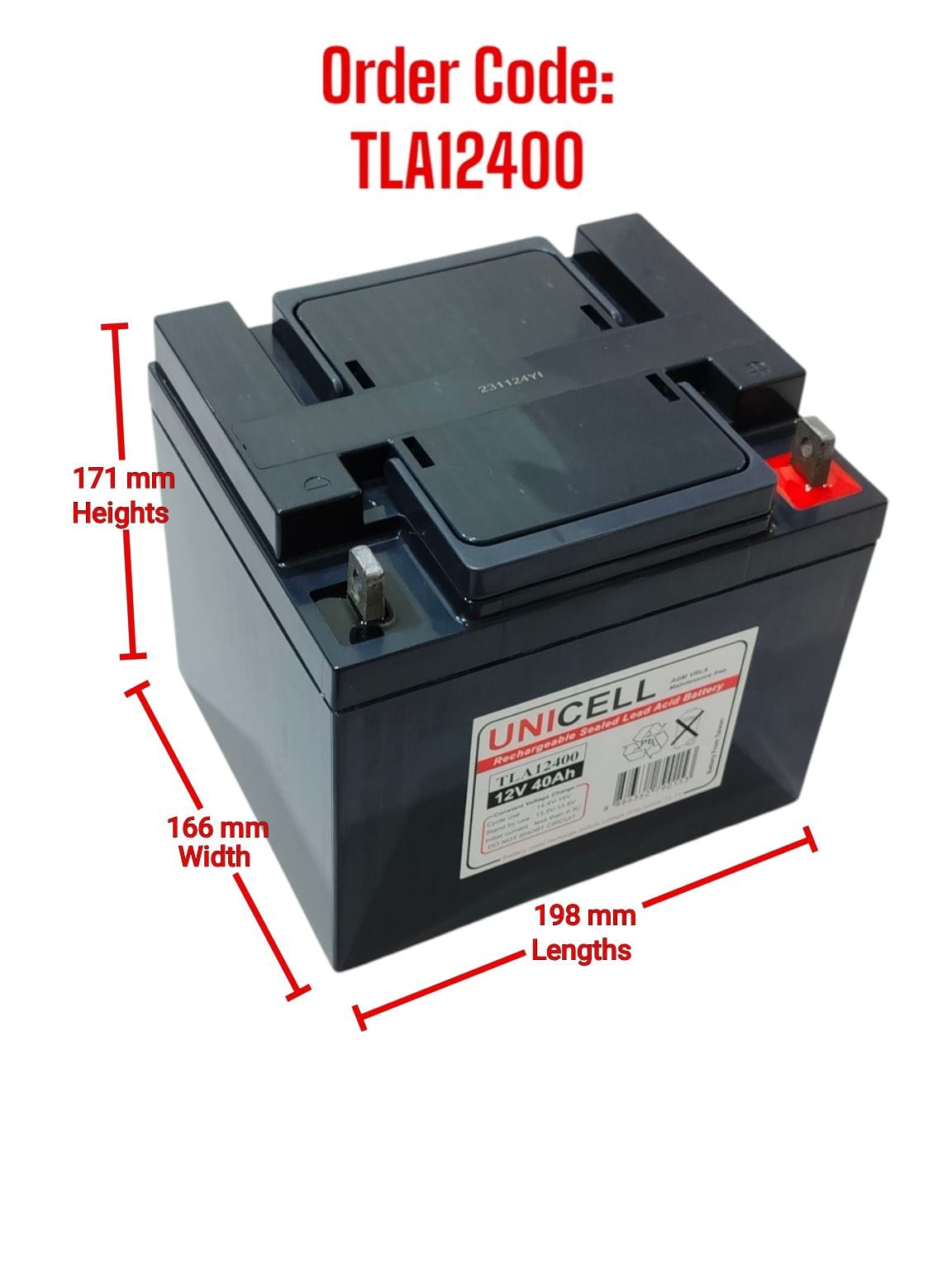 UNICELL 12V 40Ah Taiwan Sealed AGM maintenace Free Battery