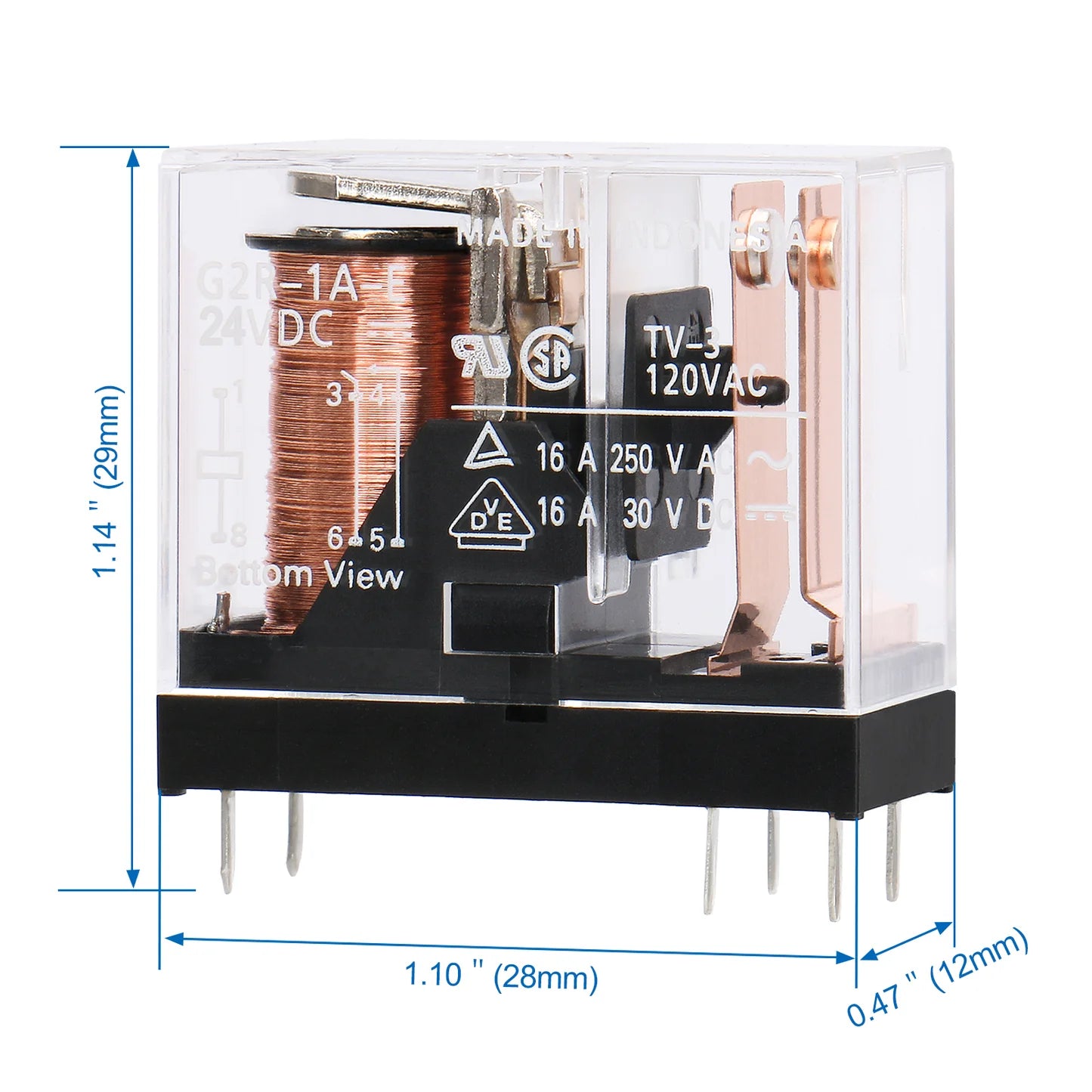 Baomain ELECTRONIC COMPONENTS G2R-1A-E-DC24 POWER RELAY SPST-NO 24VDC, 16A, PC BOARDx 10PCS
