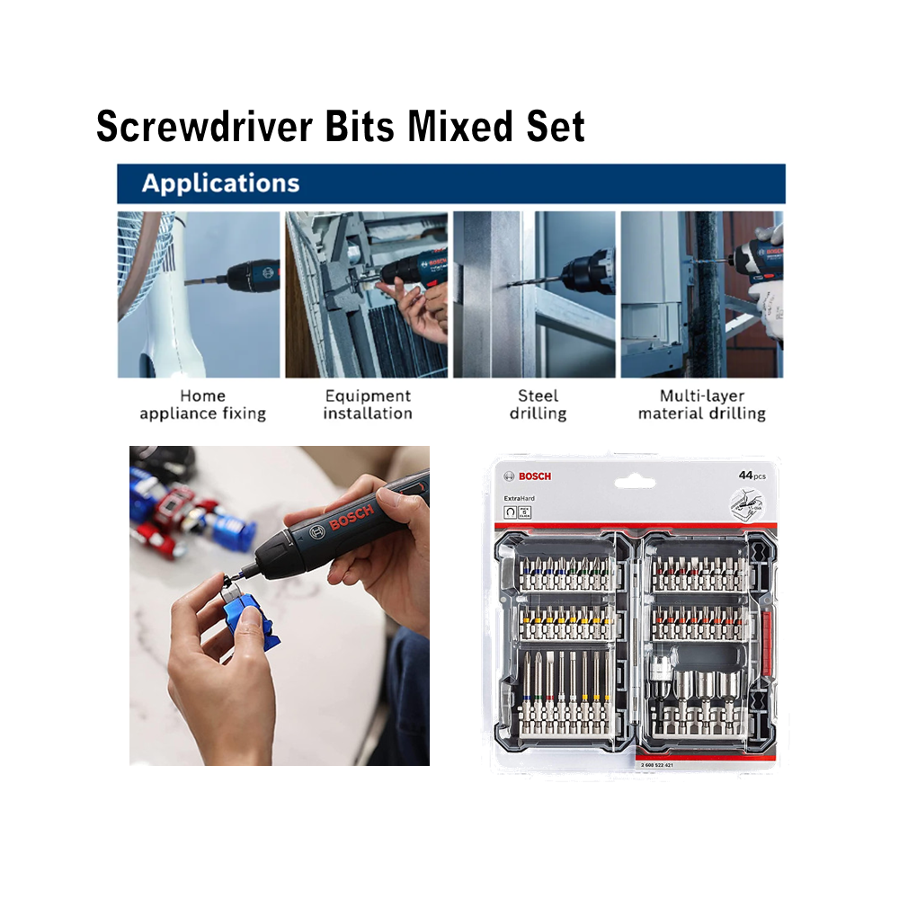 BOSCH 44pcs Pick & Click Extra Hard Screwdriver Bit Set | 2607017734