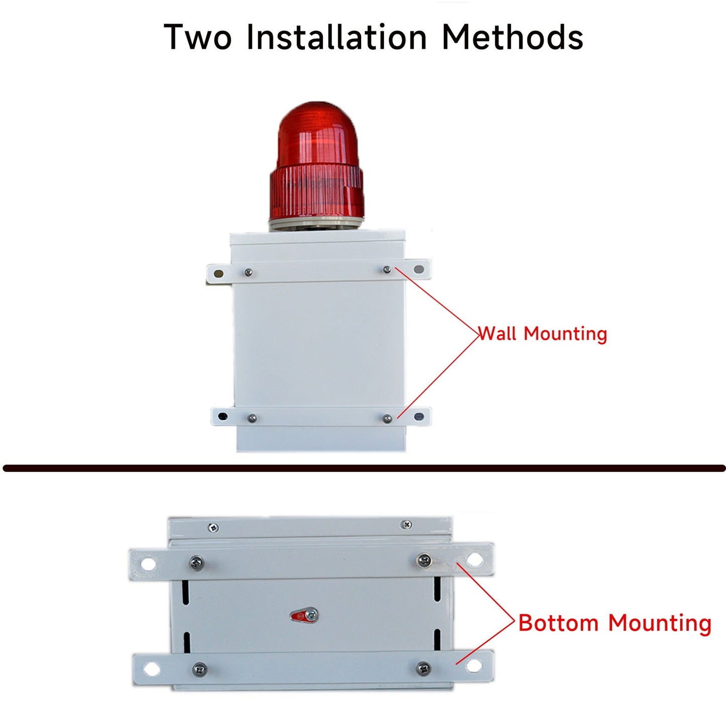 YASONG Industrial Alarm Siren 120dB Siren LED Strobe Warning Light IP54 Waterproof Outdoor Security Siren with Adjustable Volume and Tone for Factories, Mines, Ships, Cranes and Ports