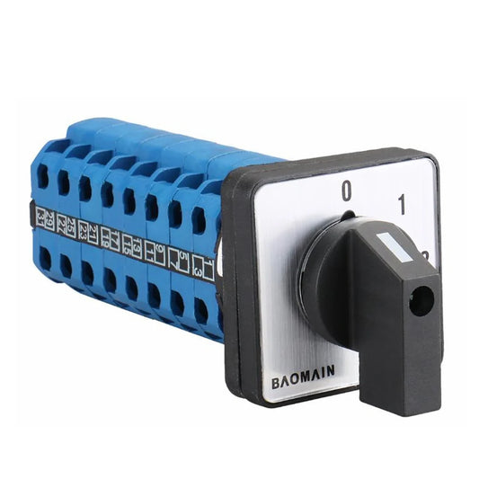 Baomain 20A Rotary Cam Changeover Switch 5 Position 8 Poles 32 Terminals 20Amp AC 660V, SZW26-20/F04444.8