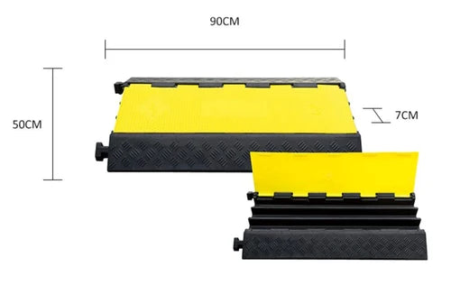 Aiko 3 Channels Cable Protector Traffic Road Safety Rubber Hump | Model : RH-9031