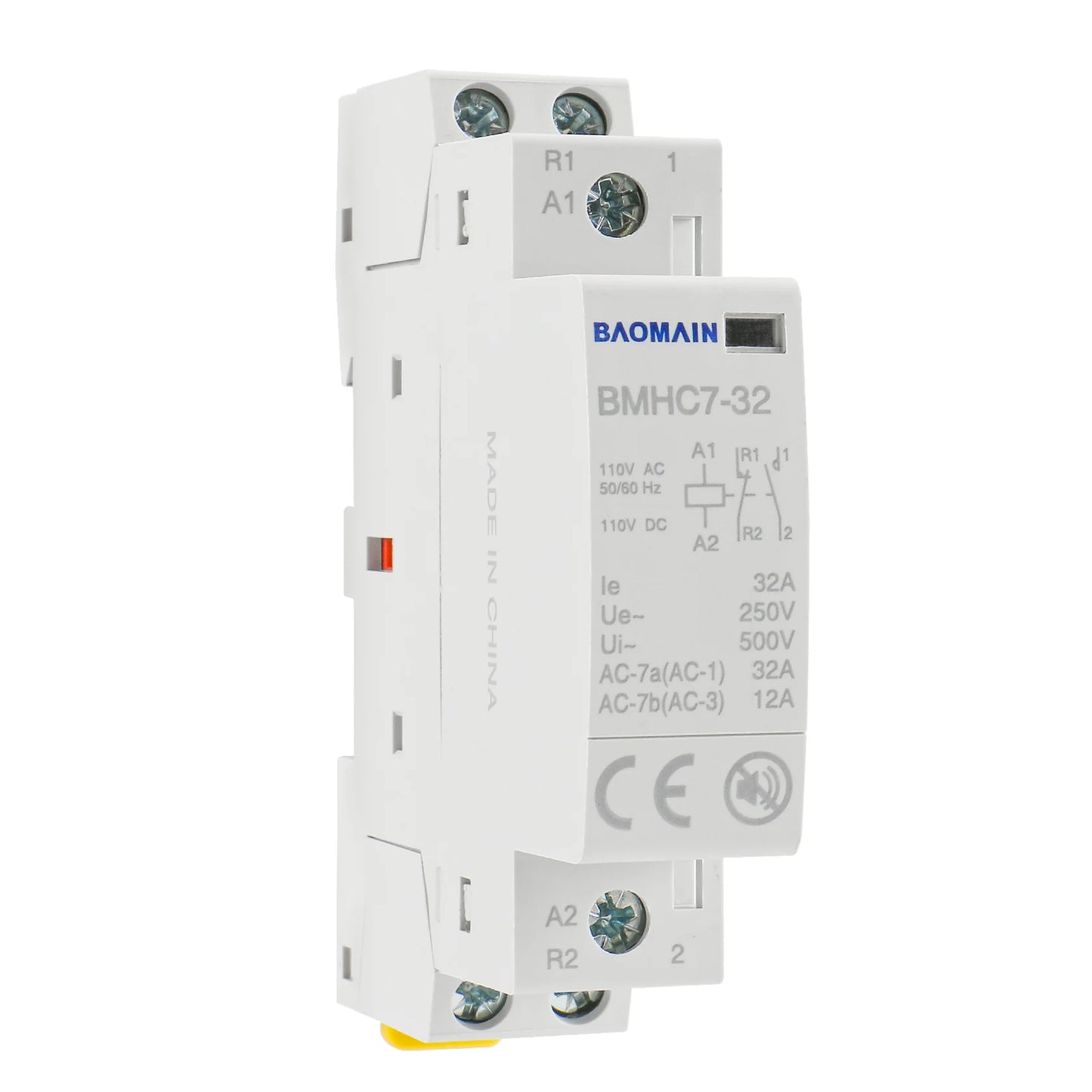 Baomain Hum-free DC/AC Modular Contactor DC/AC/12V/24V/110V/220V Circuit Control 35mm DIN Rail