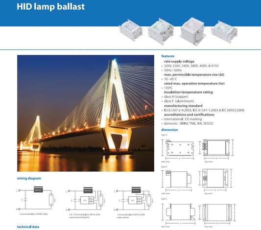 Nikkon 1000W HPS 220V 60Hz Ballast
