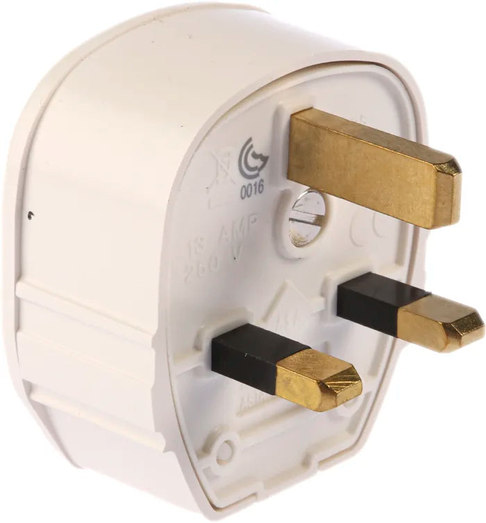 MK Electric UK Mains Plug, 13A White, Cable Mount PVC, Urea Formaldehyde