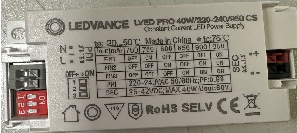 LEDVANCE LVED PRO 40W/220-240/950 CS LED DRIVER
