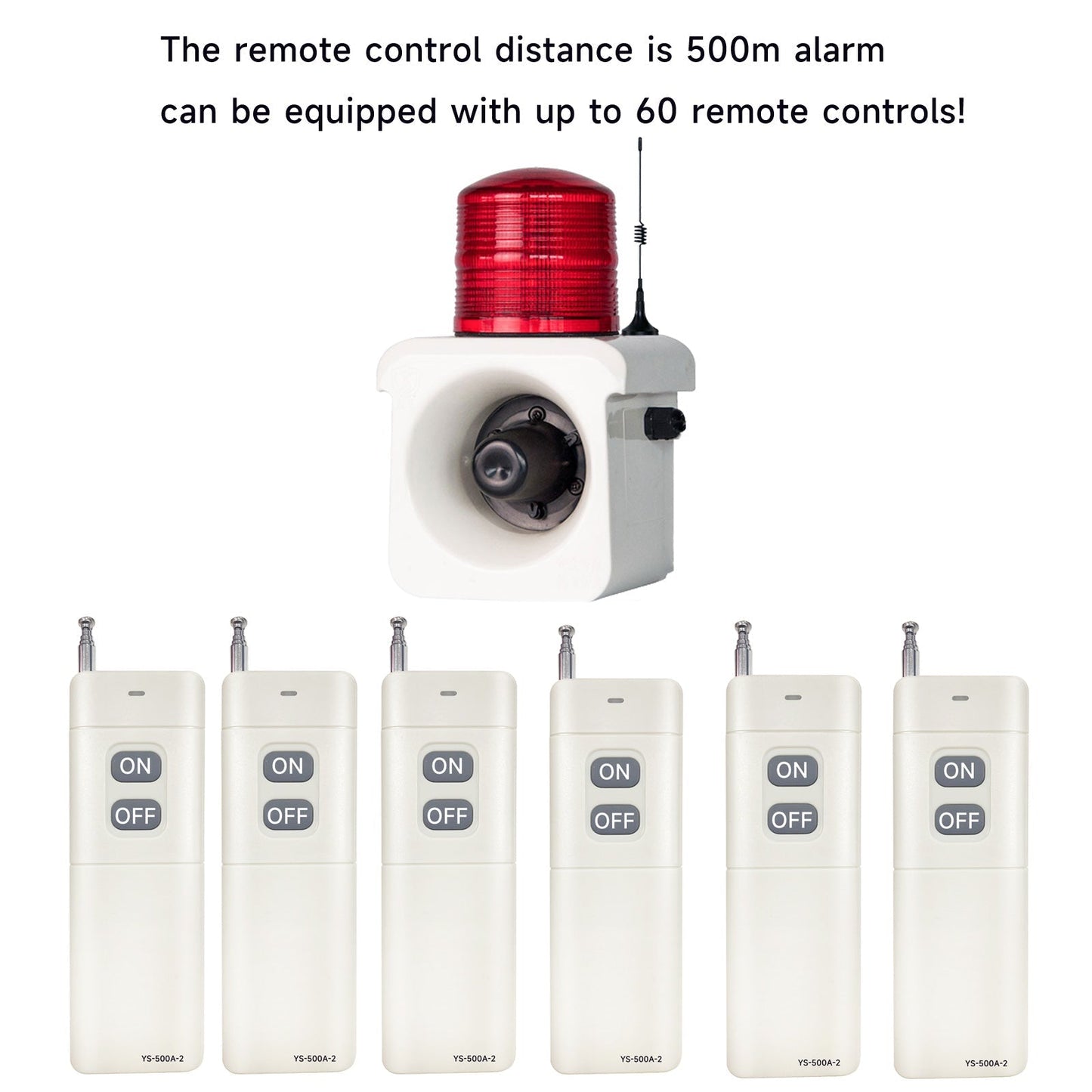 YASONG Wireless Remote Control 500 Meters（No Wall) Control alarm Turn on or Turn off One Alarm Can Be Equipped with Up to 60 Remote Controls