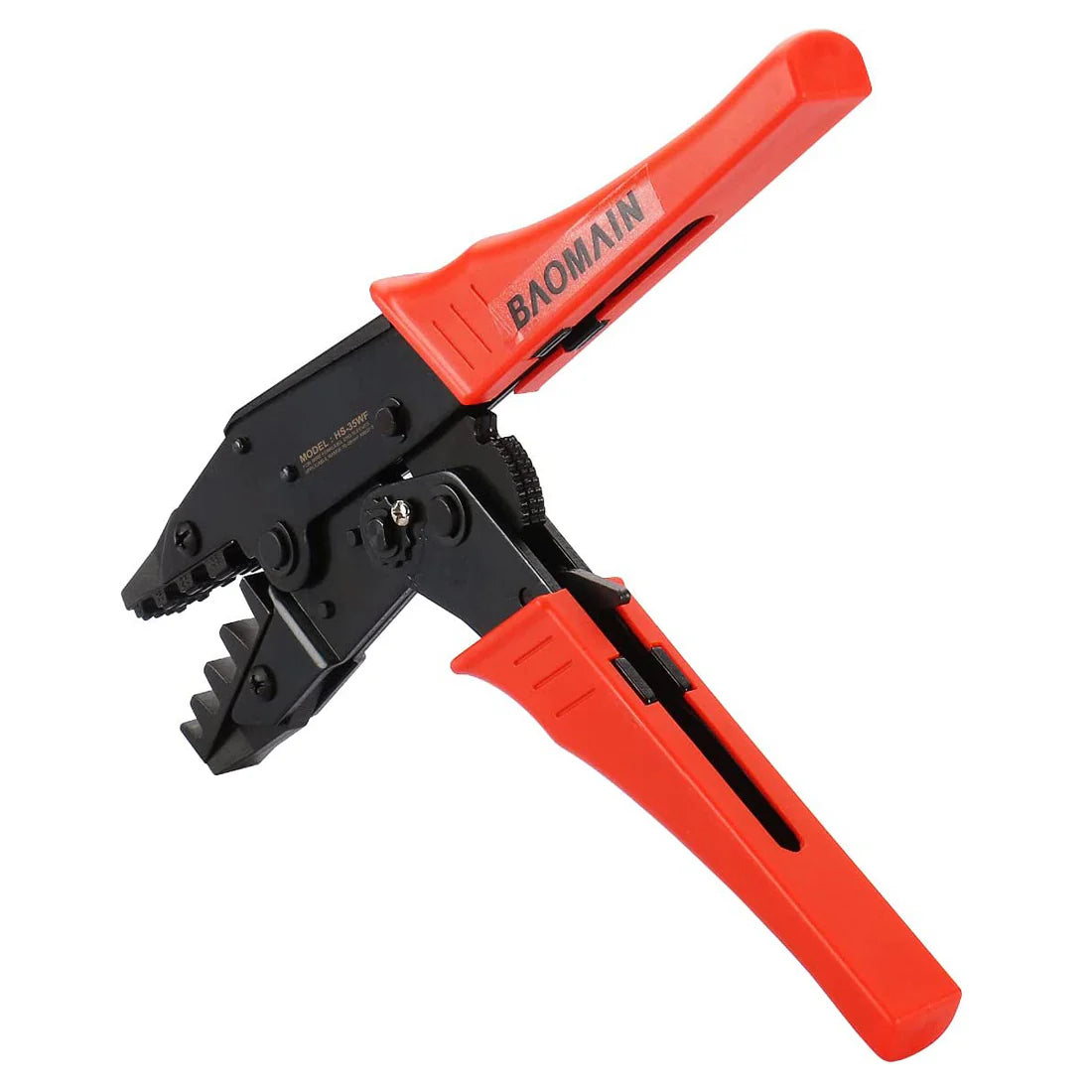 Baomain Ratchet Crimper Plier HS-35WF Work for Cord End Ferrel Terminals 8-2 AWG