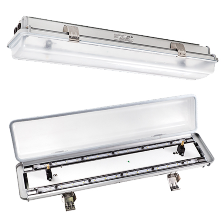 EATON HLL-4-5L-D-EM1-2/6-220-C EX EMER 4FT 2 X 28W LED EPOXY COATED ALUMINIUM FIXTURE WITH M20