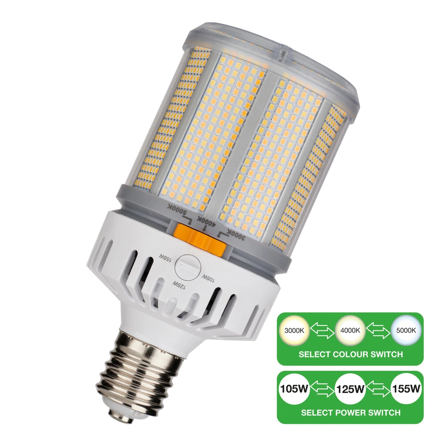 Bailey Electric & Electronics bv LED Corn E40 LED Corn Lamp 105 - 155 W, 3000 - 5000K, Neutral White, Single Ended shape