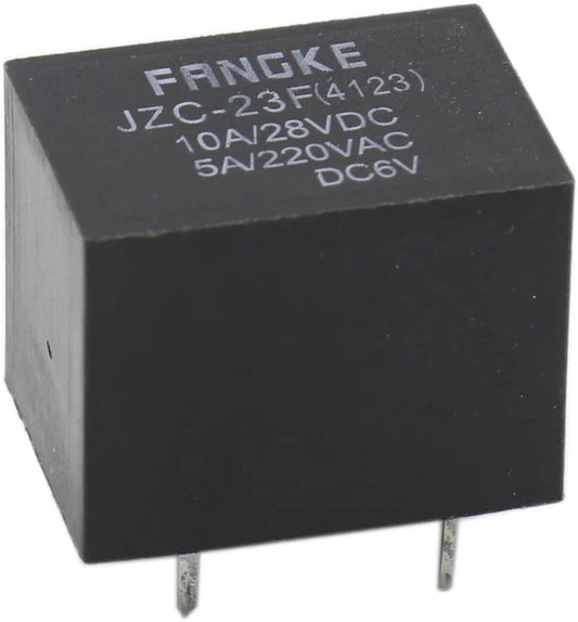 Baomain Mini PCB Power Relay JZC-23F(4123) DC 6V/24V SPST 10A/28VDC 5A/220VAC 5 Pin