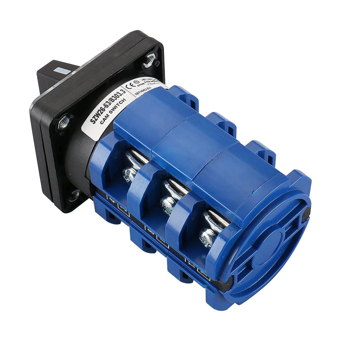 Baomain 63A Momentary Rotary Cam Changeover Selector Switch 660V 3-Pole 3-Position 12 Terminals SZW26-63/B303.3
