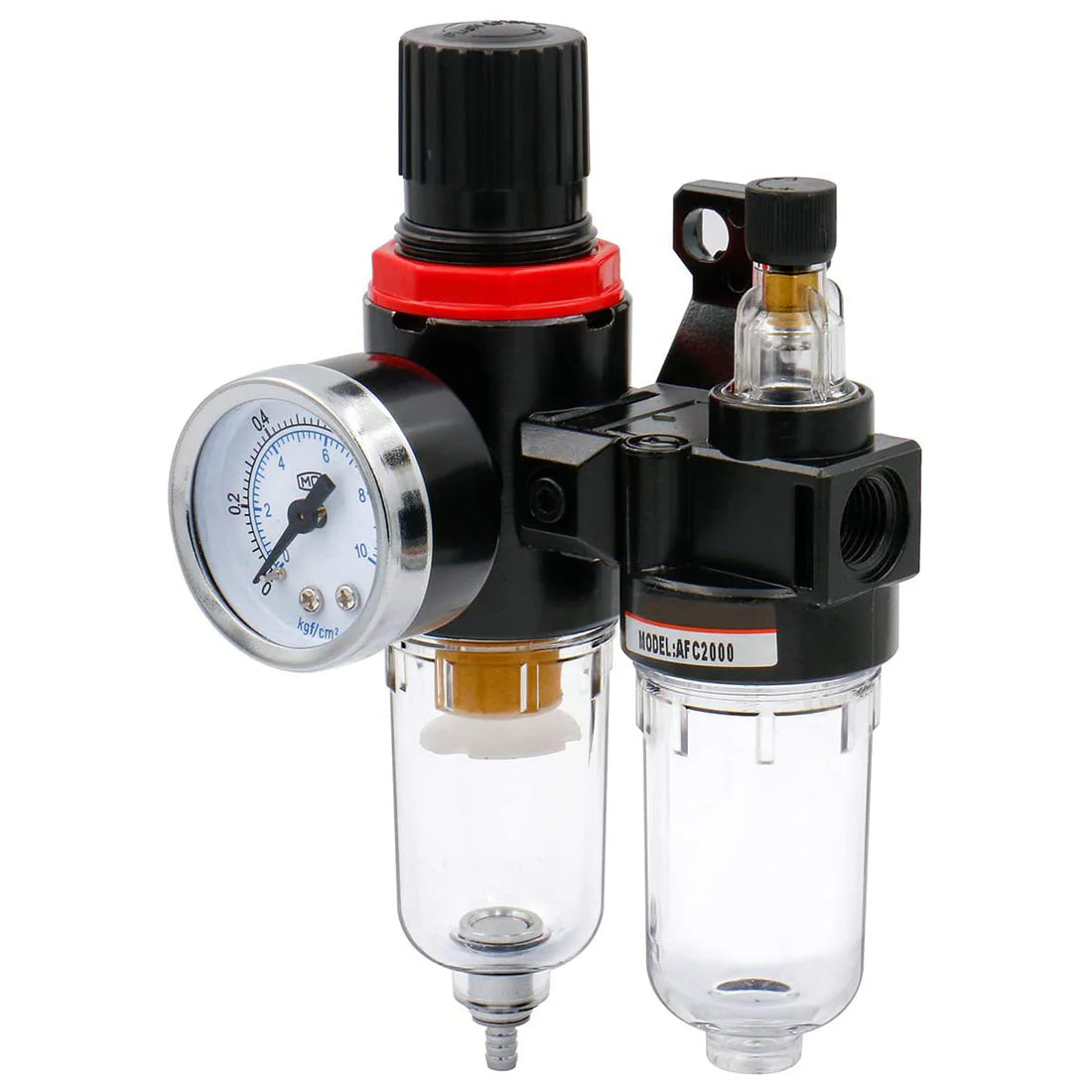 Baomain Pneumatic Air Combination 2 Unit Air Filter and Air Compressor Source Treatment with Pressure Gauge