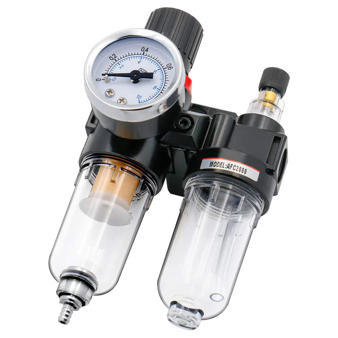 Baomain Pneumatic Air Combination 2 Unit Air Filter and Air Compressor Source Treatment with Pressure Gauge