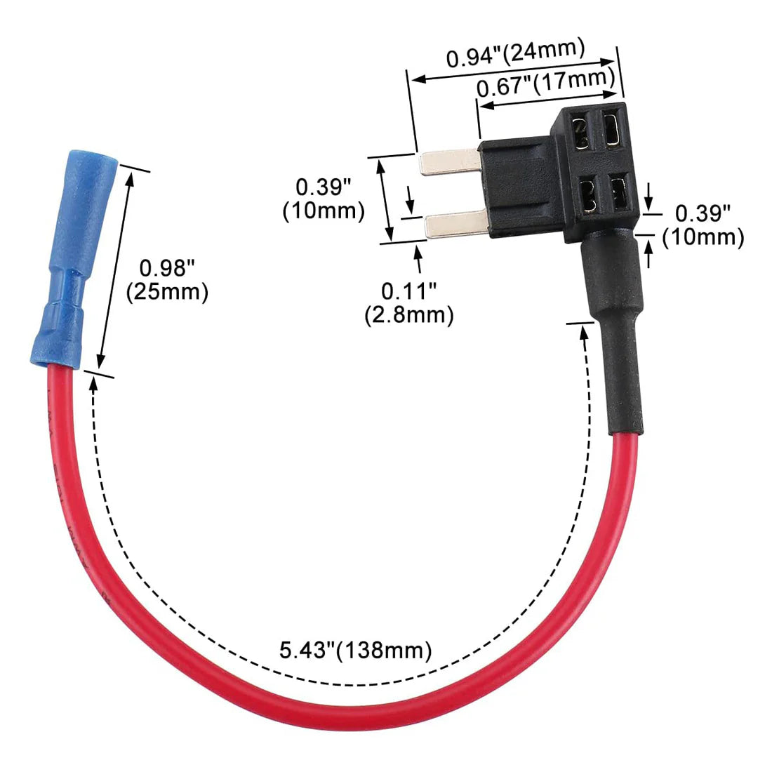 Baomain Car Circuit Fuse Tap 12V Blade Fuse Holder with ATM 15Amp Blade Fuses Pack of 5