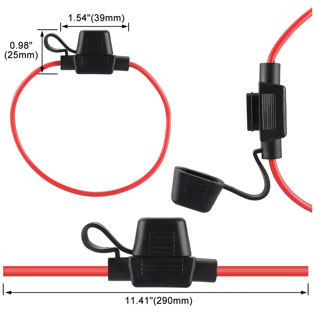 Baomain Car Circuit Fuse Tap ATM Inline Fuse Holder Waterproof x5PCS