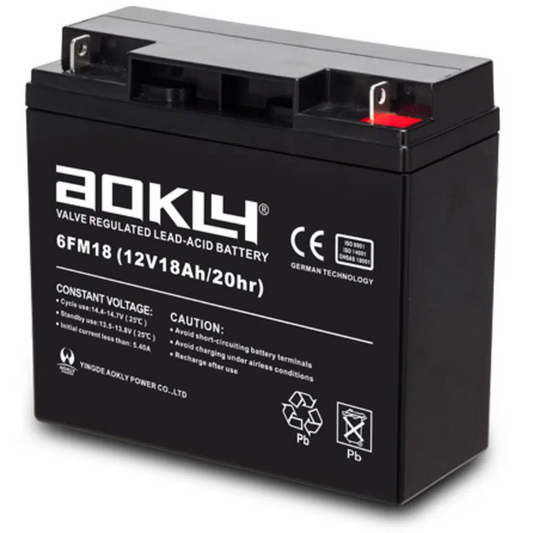 AOKLY Seal Lead Acid Battery 12V 18AH-EXIT/Emergency-DELIGHT OptoElectronics Pte. Ltd
