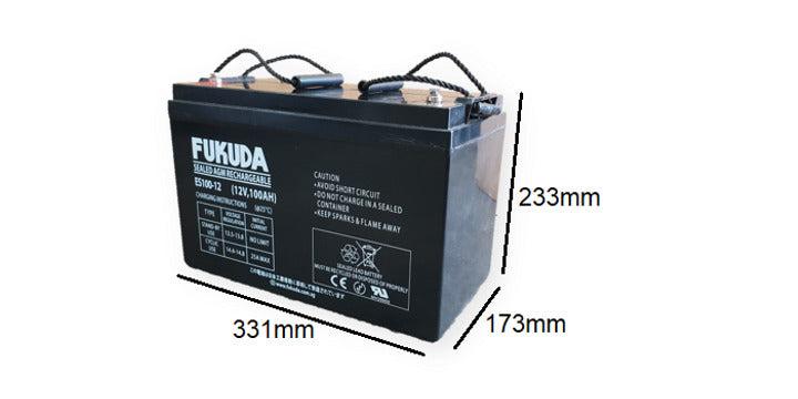 Fukuda ES100-12FT 12V 100Ah Sealed AGM M/F Battery