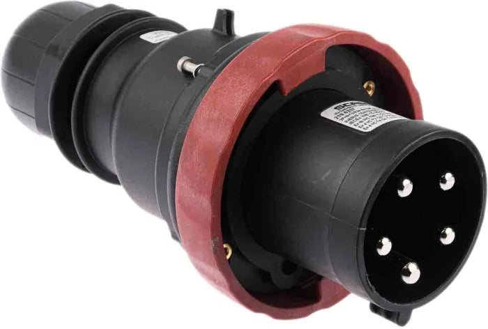Scame IP66 Red Cable Mount 3P + N + E Power Connector Plug ATEX, IECEx, Rated At 63A, 346 → 415 V