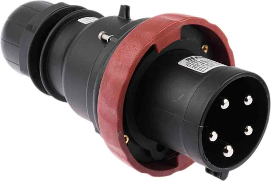 Scame IP66 Red Cable Mount 3P + N + E Power Connector Plug ATEX, IECEx, Rated At 63A, 346 → 415 V