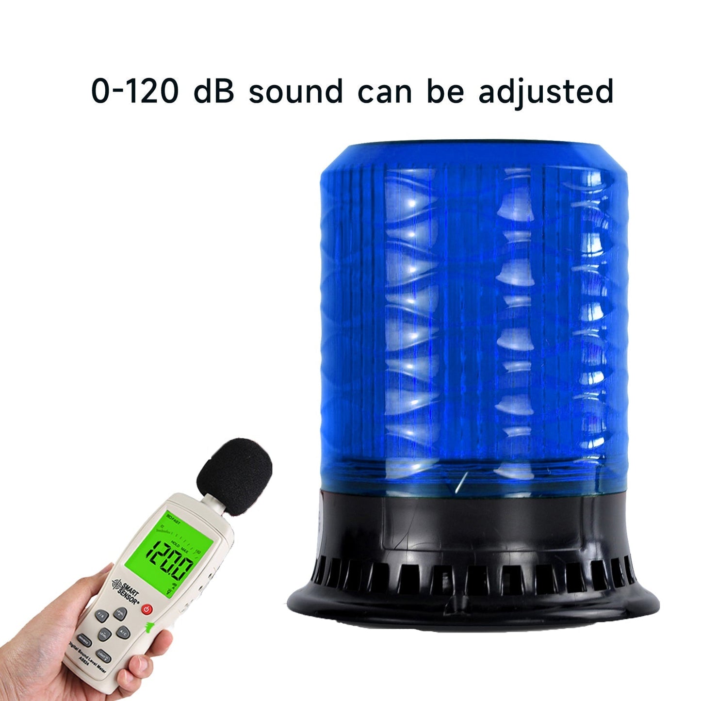 YASONG DIANS S Beacon light 120dB Horn 4 Flashing Modes LED Vehicles Emergency Lights with 9 Tones Strobe Lights for Trucks, Car, Forklift and Vehicle AC100-240V