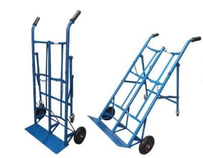 Aiko Double Gas Trolley (Blue) 4 Foots With Back Support C/W 8