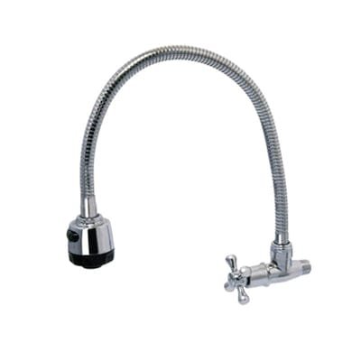 Showy Cross Q-turn Wall Sink Tap C/w 50cm Flex Spout 2655nwc-f50 | Model : SHOWY-2655NWC-F50