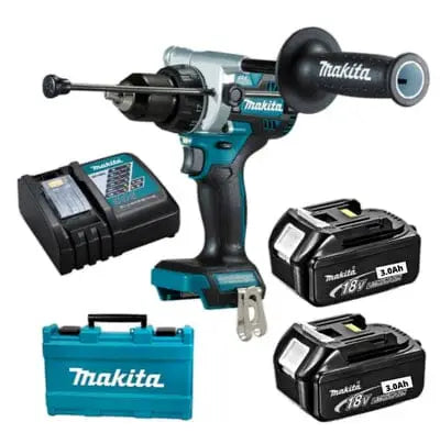 Makita 18V Bl 13mm Cordless Hammer Driver Drill Come With 2 x 3.0Ah Batteries x 1 Chargers | Model : M-DHP486RFE