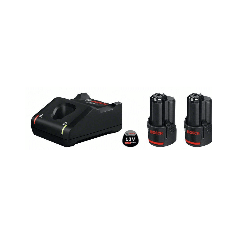 Bosch 12V Starter Kit 2×2.0Ah Batteries GAL 12V-40 Fast Charger