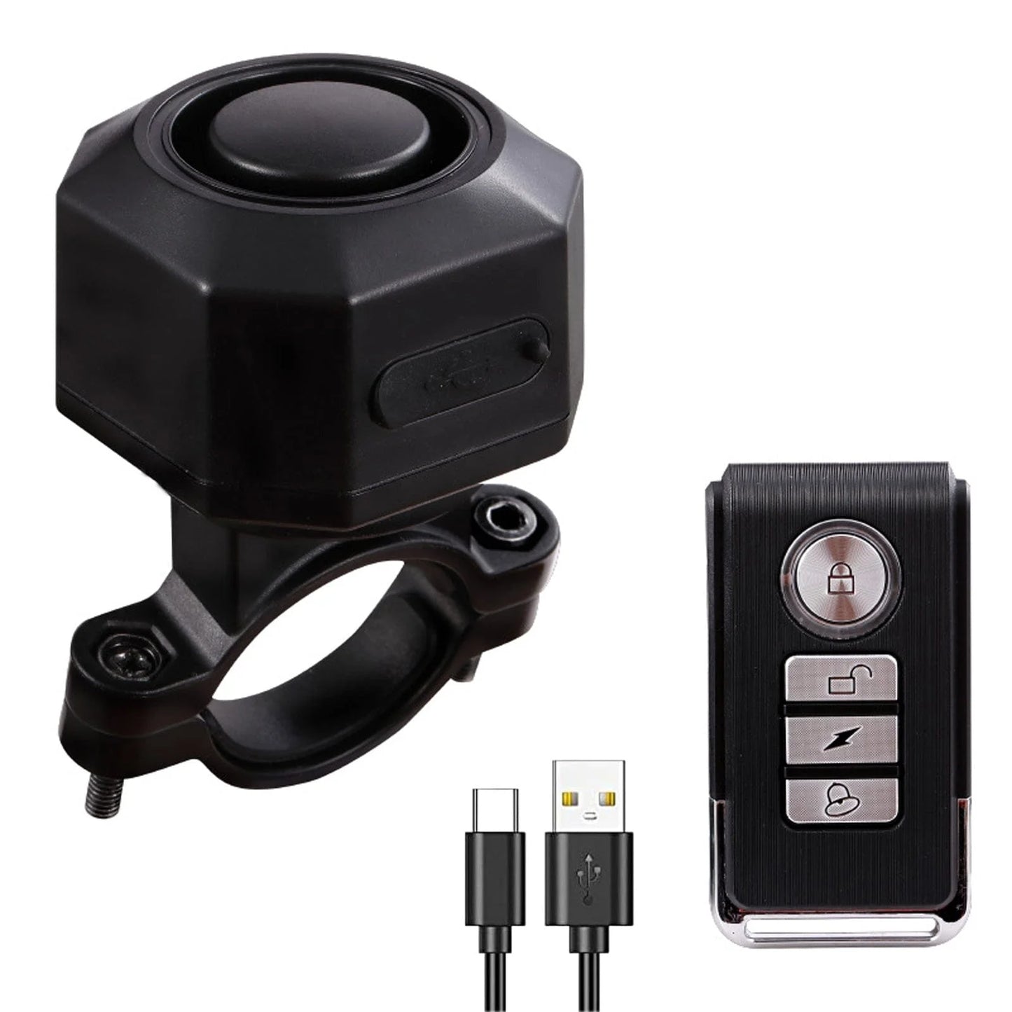 YASONG USB Rechargeable 110dB Bike Alarm with Remote