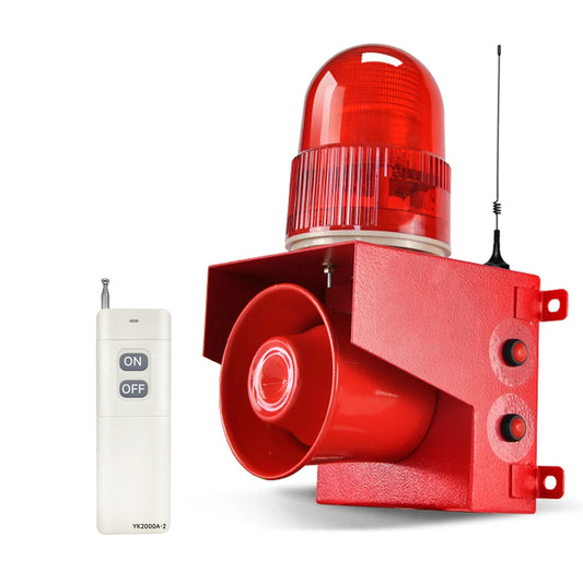 YASONG Wireless Remote Control Alarm Siren 120dB LED Strobe