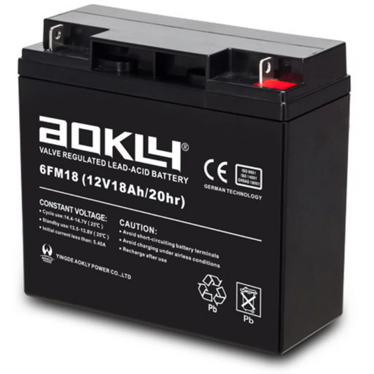 AOKLY 12V 18Ah Battery- SLA Sealed Lead Acid Battery