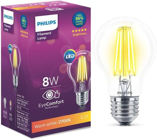 Philips A60 LED Lamp 8W B22 Warm White