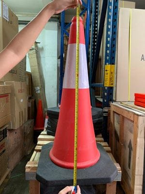 Aiko 75cm Safety Cone with Black Rubber Base | Model : CONE-7073