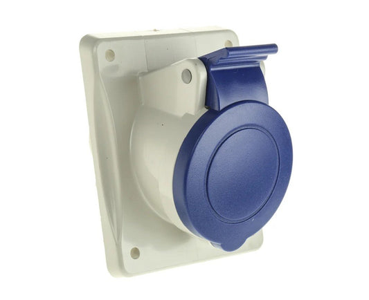 Scame IP44 16A Panel Mount Socket 2P+E 230V Blue