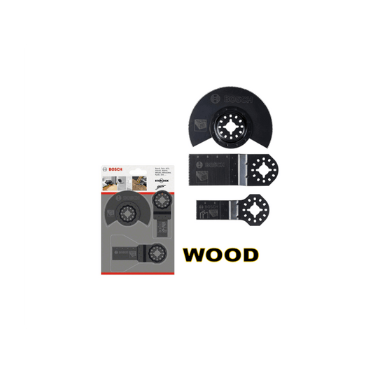 Bosch 3Pc OMT Basic Wood Set Starlock Multi-Cutter Accessories