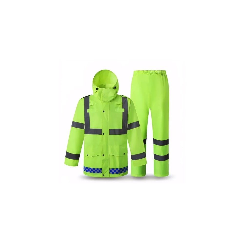 Prosafe High Visibility Rain Suit. Neon Green with Reflective. 2pc. Jacket &amp; Pants.