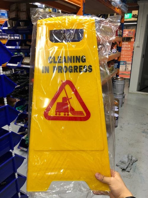 Aiko PP Yellow Caution Board (Cleaning In Progress) | Type : Normal , 700g Type