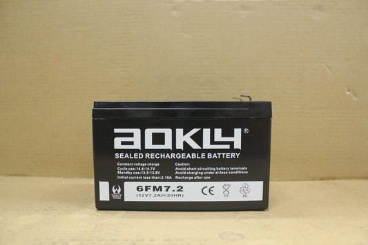 AOKLY Sealed Lead Acid Battery 12V 7.2Ah Rechargeable