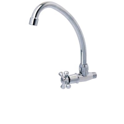 Showy Cross Q-turn "J" Spout Wall Sink Tap 2655nwc | Model : SHOWY-2655NWC