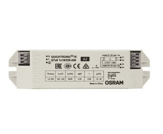 Osram QTz8 Ballast-Model: QTz8 1x18 T8 Ballast 220-240V
