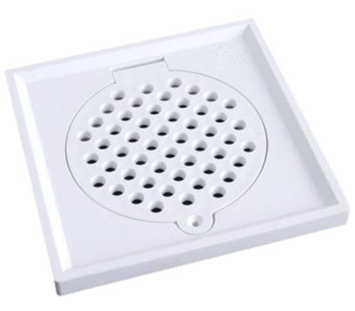 Showy Plastic Grating 6x6 Inch Toilet Drain Cover with Edge