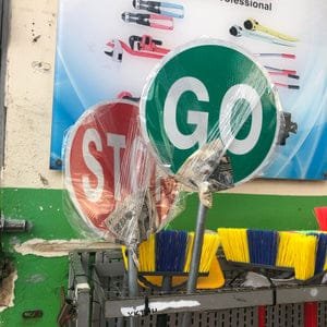 Aiko "Stop &amp; Go" Circular Sign with Pole | Model : SIGN-SGP